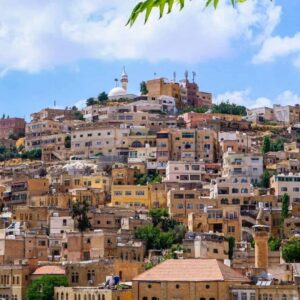 "Scenic view of Salt city, showcasing its charming Ottoman-era architecture, narrow streets, and stunning landscapes."